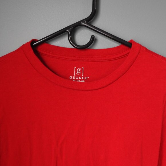 GEORGE | Men's Crewneck T-Shirt with Long Sleeves, Red XL(46-48) - Picture 4 of 6